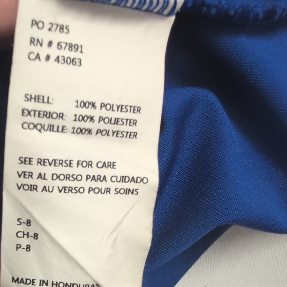 2 Adidas Kids' Climate Keep Dry Active Wear Navy and Royal Blue Tees with Logo - Picture 4 of 6